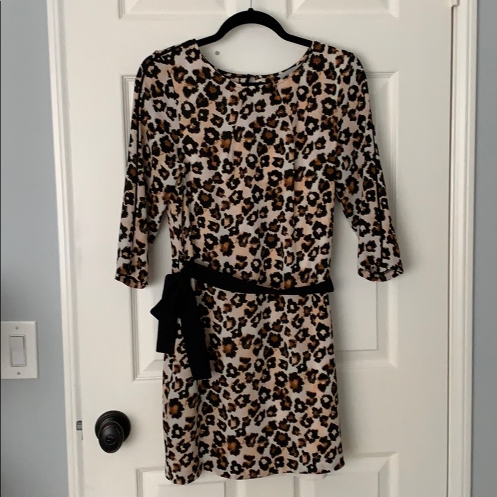 Mini leopard print dress